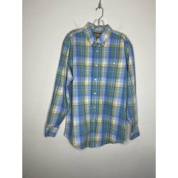 Wrangler Mens Button Up Shirt Size Large Plaid Multi Color Western Long Sleeve - Picture 1 of 9